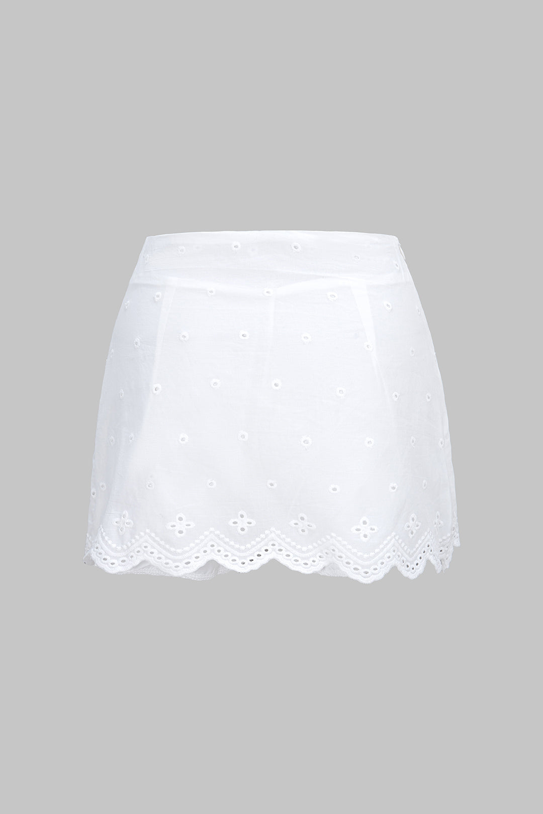 Solid Embroidery Skort