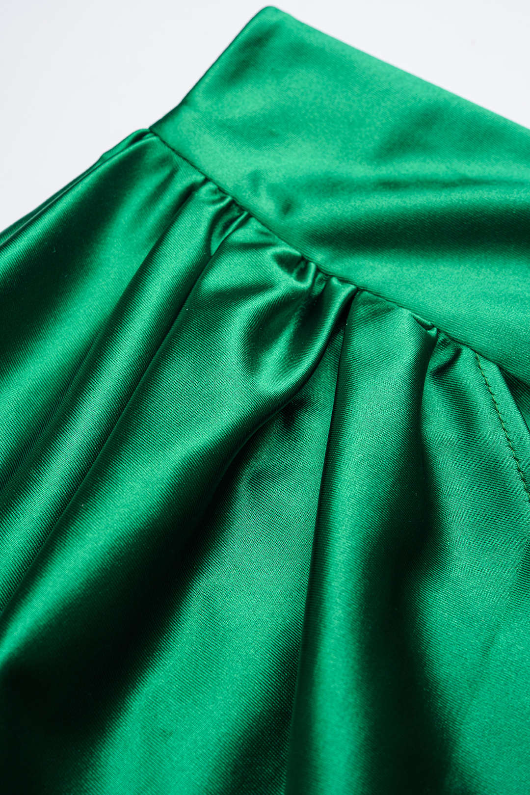 Satin One Shoulder Ruched Top And Asymmetrical Skirt Set