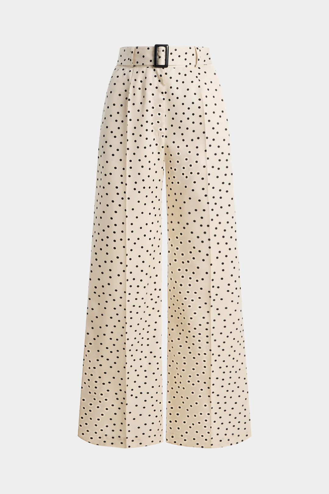 Gepunktete Hose mit weitem Bein und Gürtel
