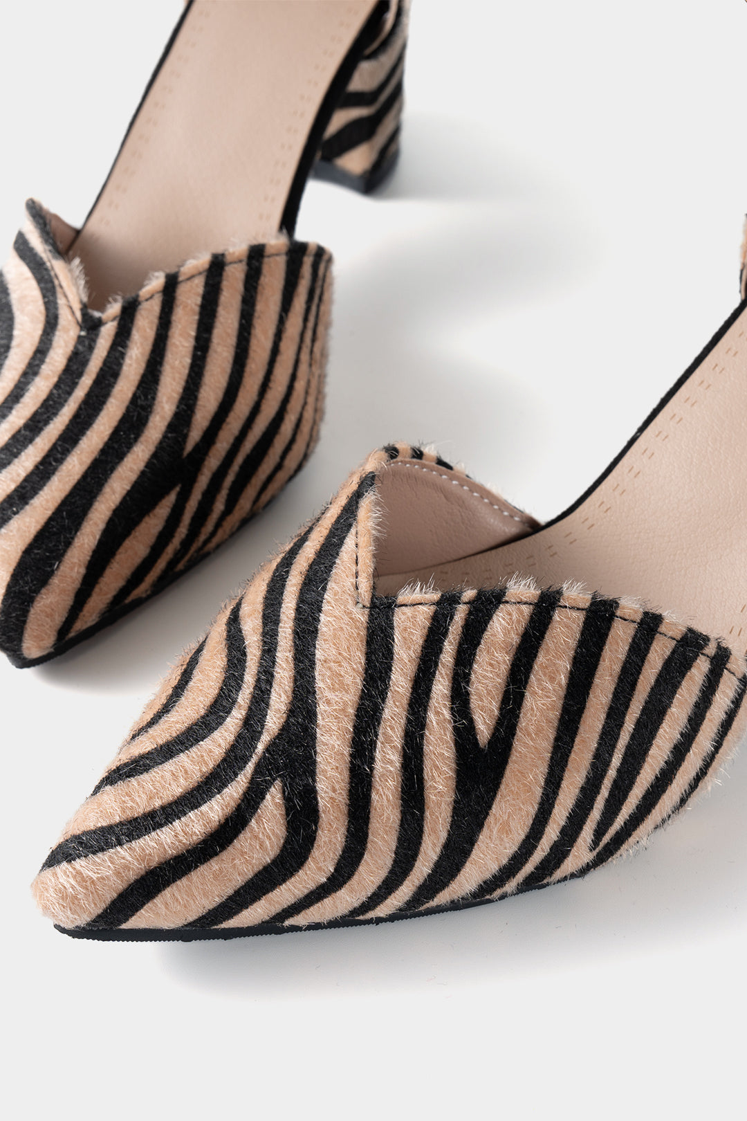 Zebra Print Pointed Toe Heels