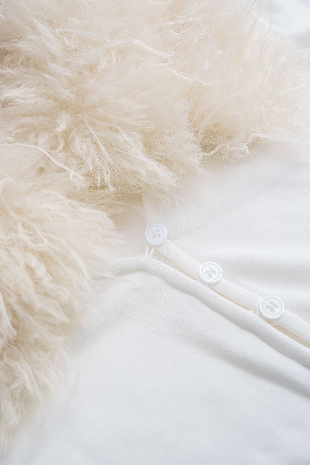 Knit Faux Fur Button Long-Sleeve Top