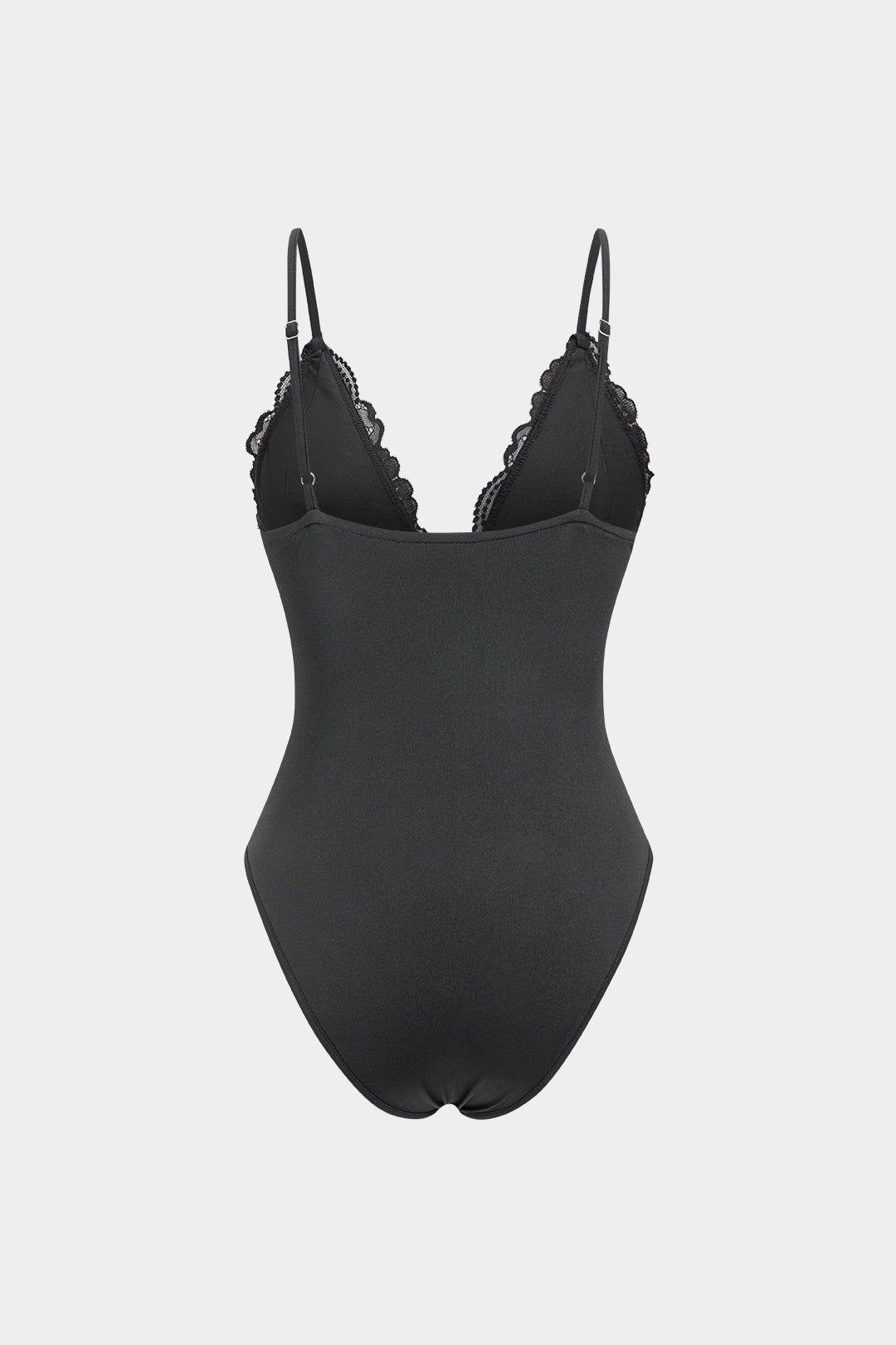 Body sans manches en dentelle transparente patchwork col en V