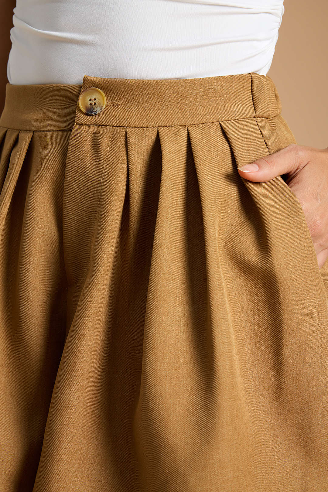 Pleated Wide Leg Shorts