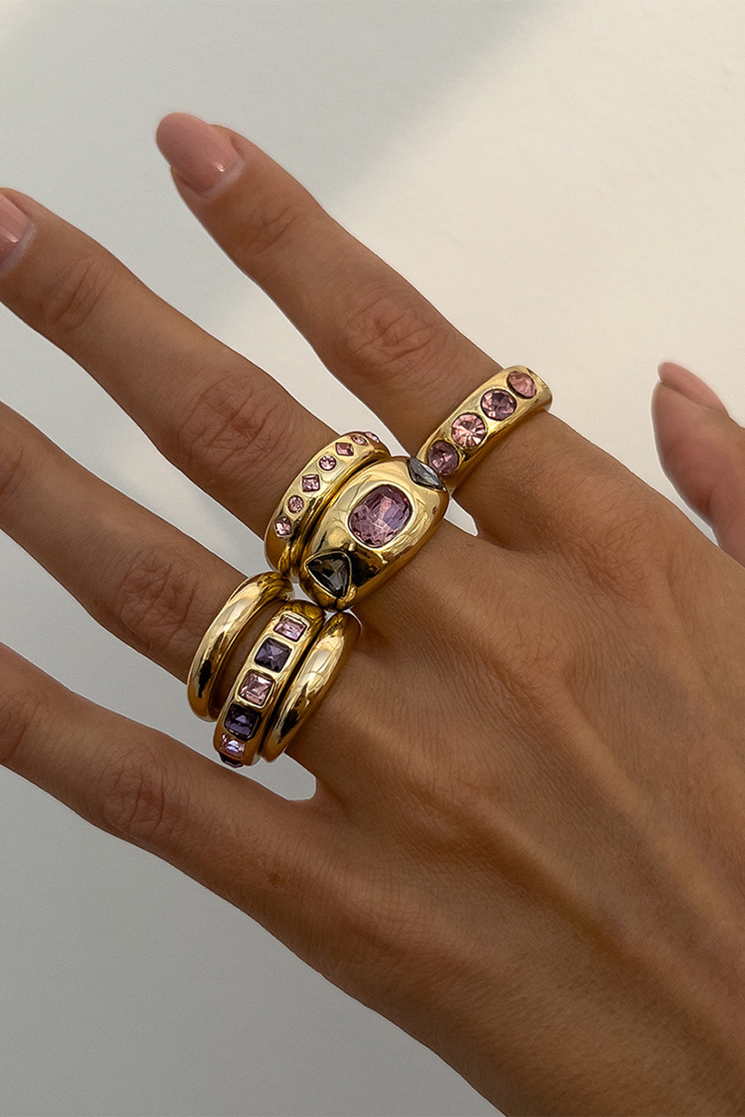 Colorful Diamond Metal Open Ring