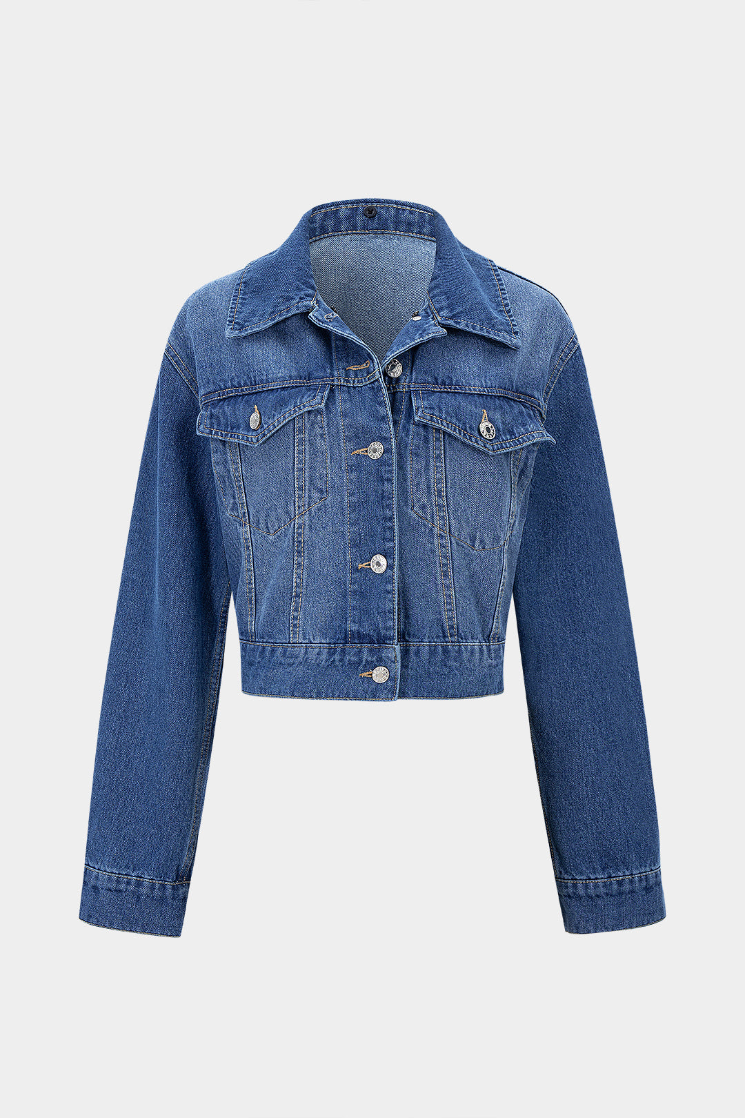 Denim Faux Fur Patchwork Lapel Jacket