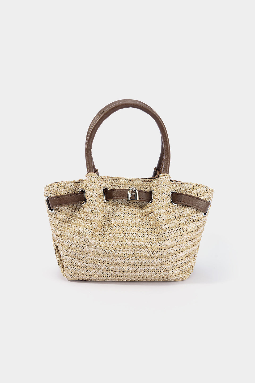 Faux Leather Woven Cross-Body Bag