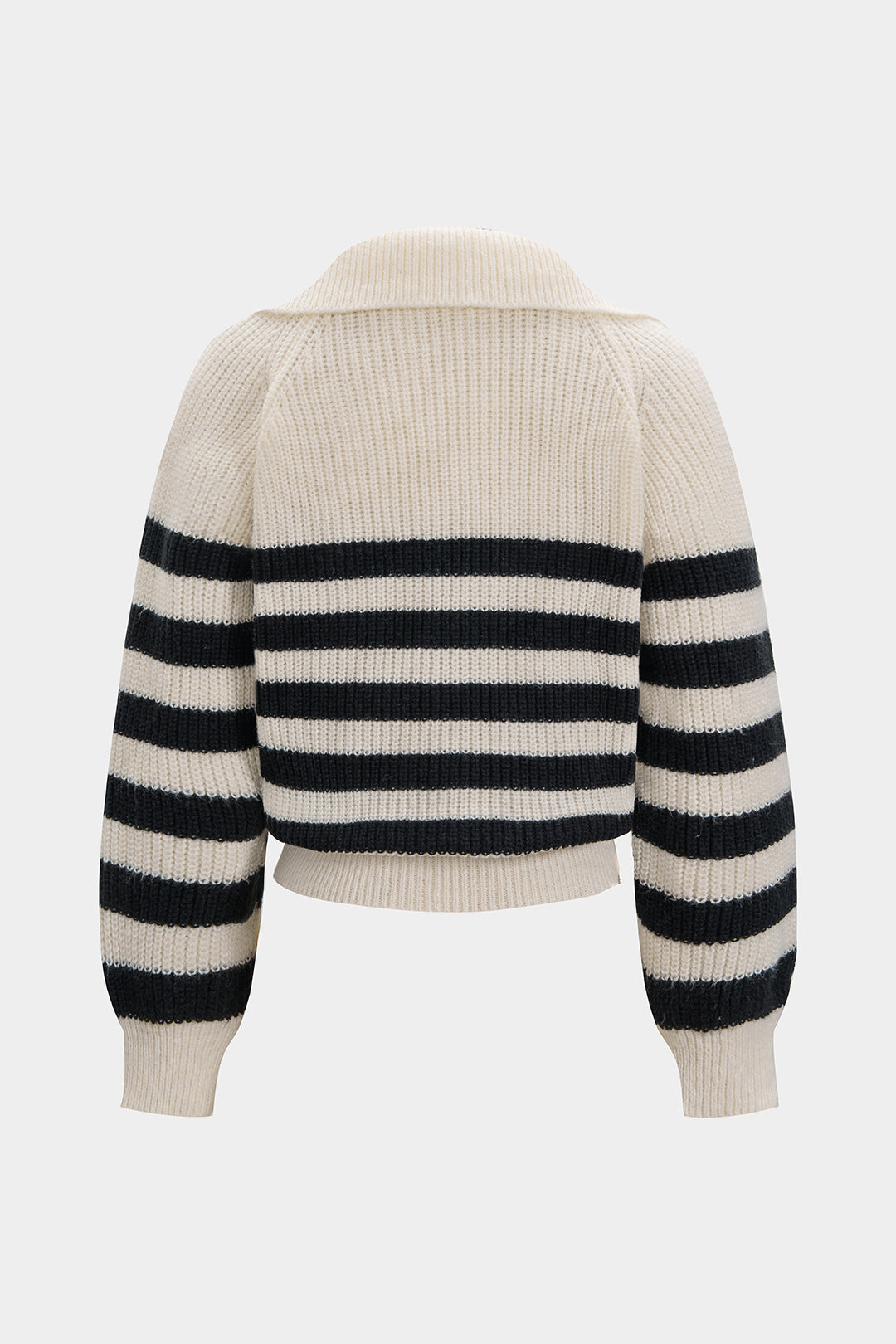 Knit ColorBlock Zipper Long-Sleeve Top