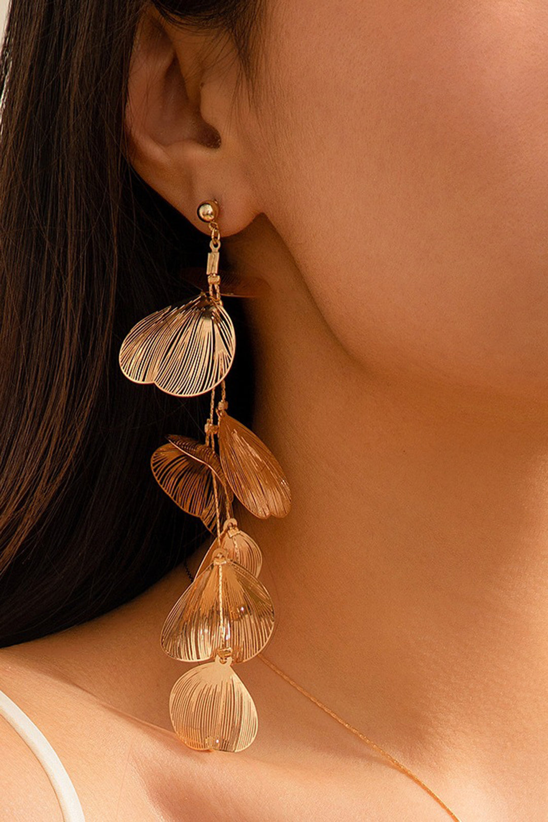 Ginkgo Leaf 3D Fringe Earrings