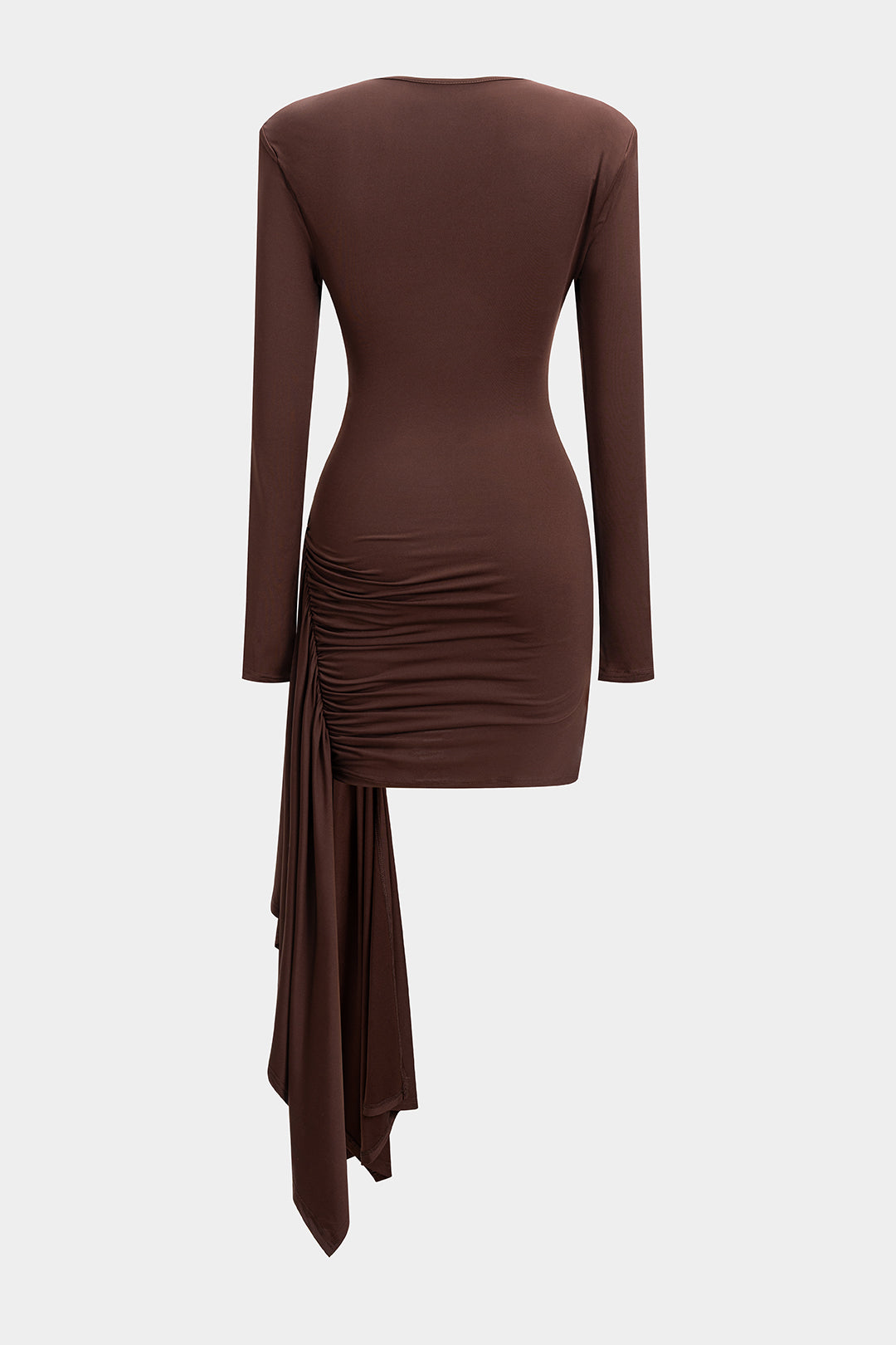 Ruched Long Sleeve Mini Dress