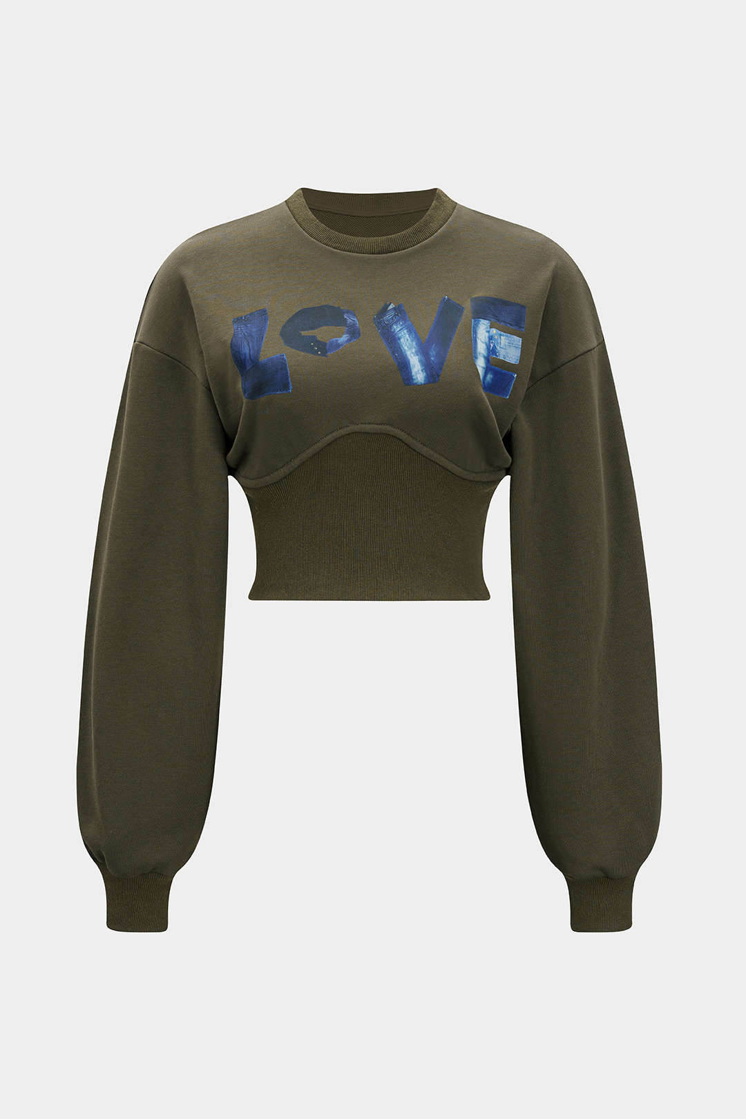 Letter Print Round Neck Long Sleeve Sweatshirt