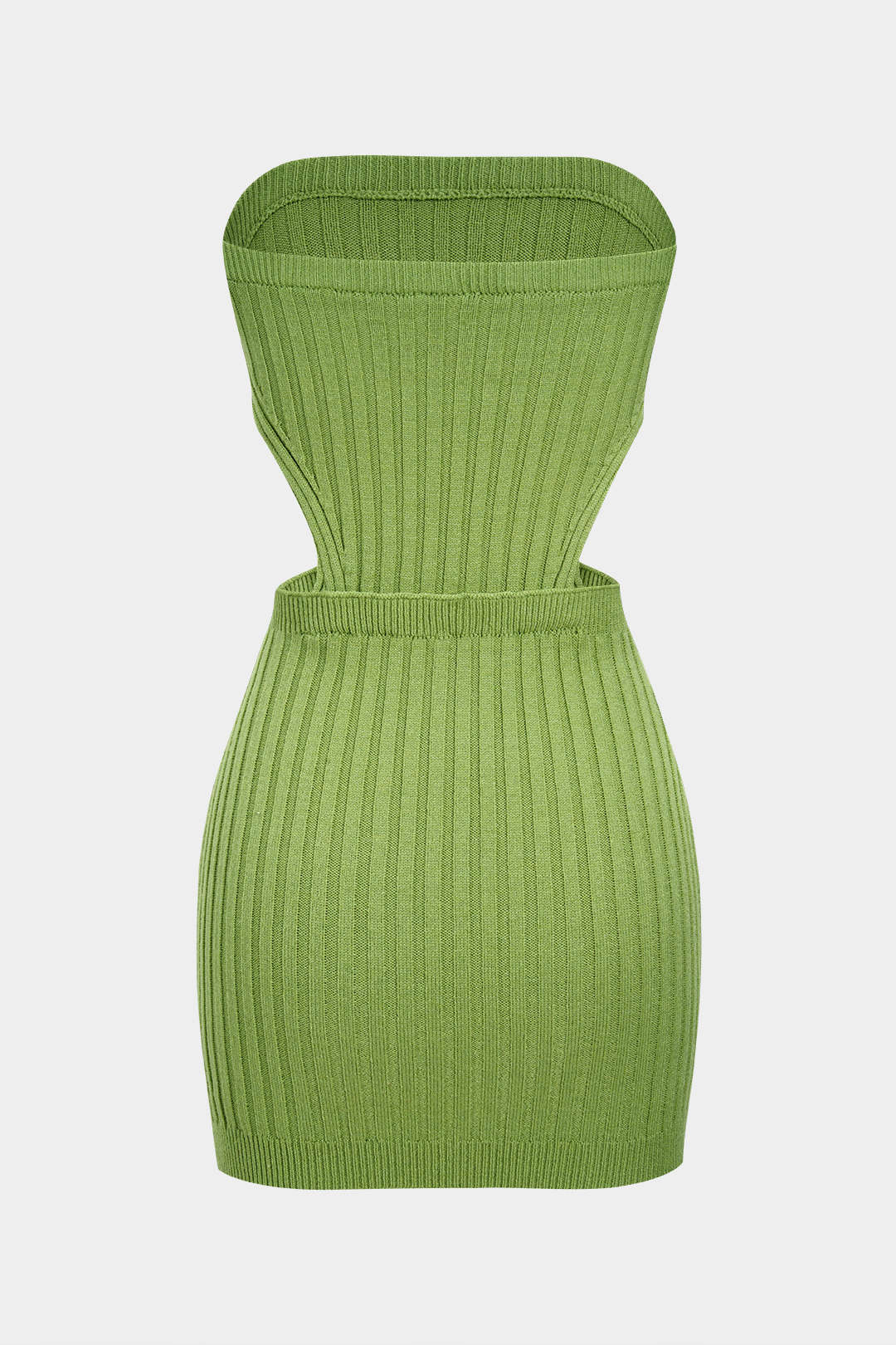 Robe courte sans manches bustier en maille côtelée avec découpes