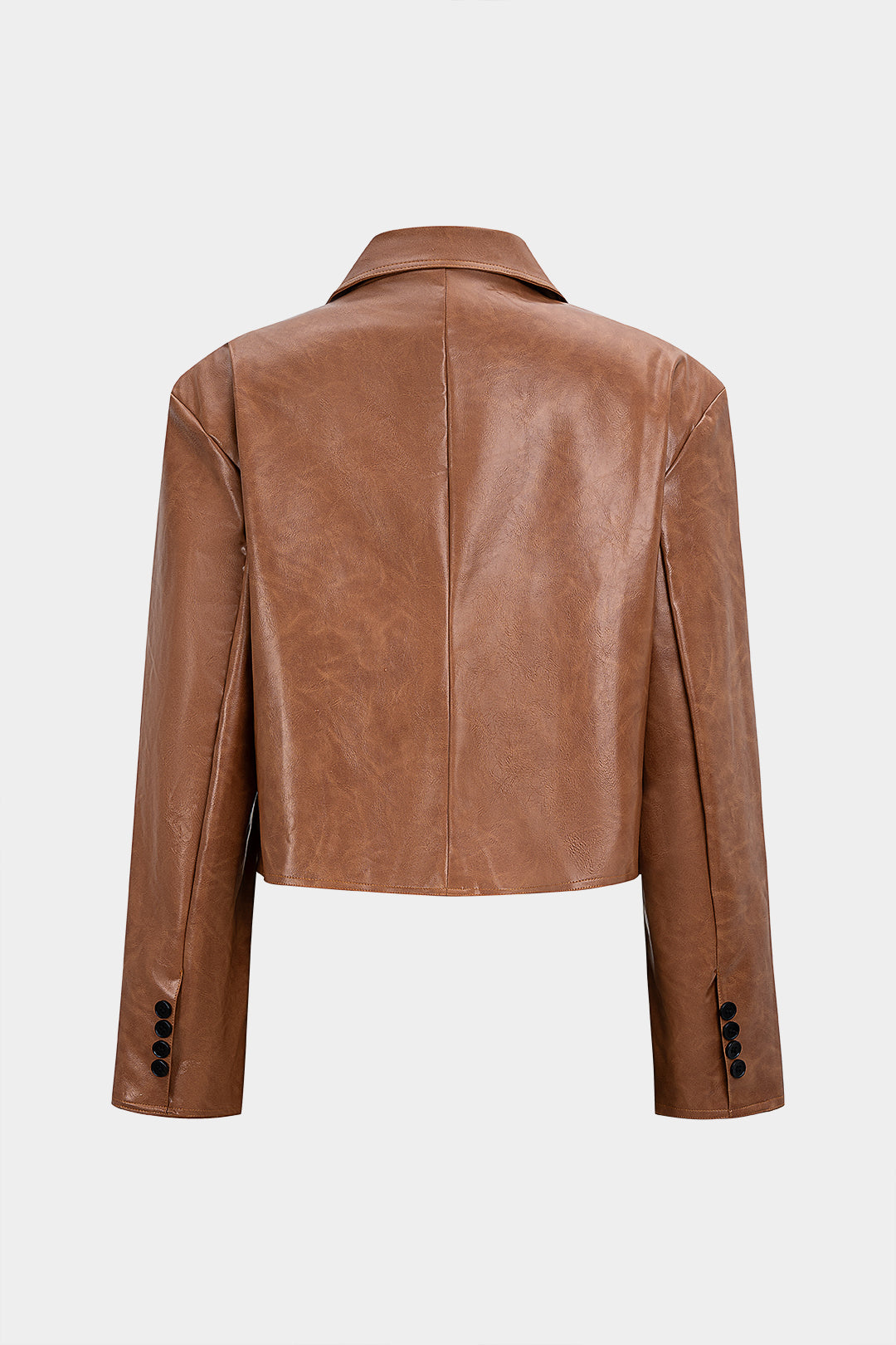 Blazer en simili cuir à revers crantés