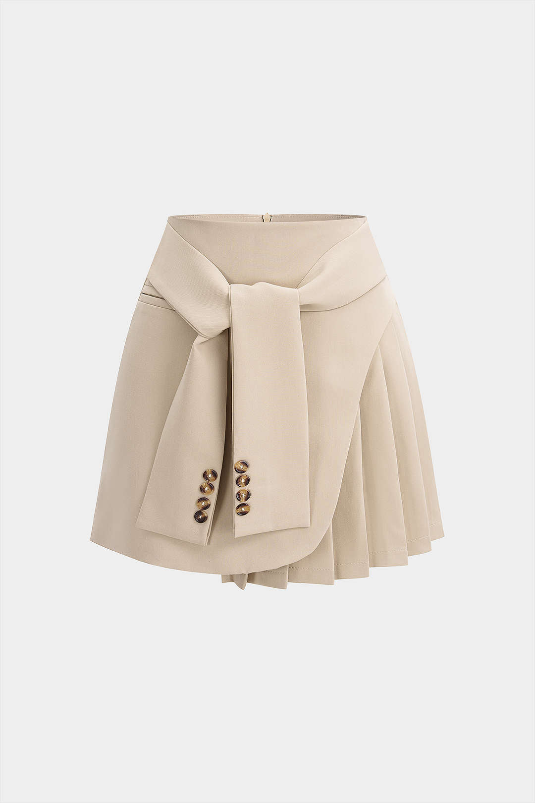 Asymmetrischer Falten-High-Waist-A-Linien-Rock zum Binden