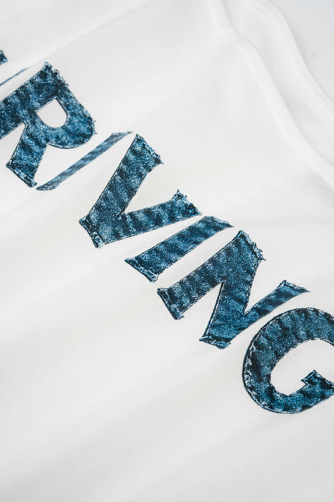 Buchstaben-Print One-Shoulder Kurzarm-T-Shirt