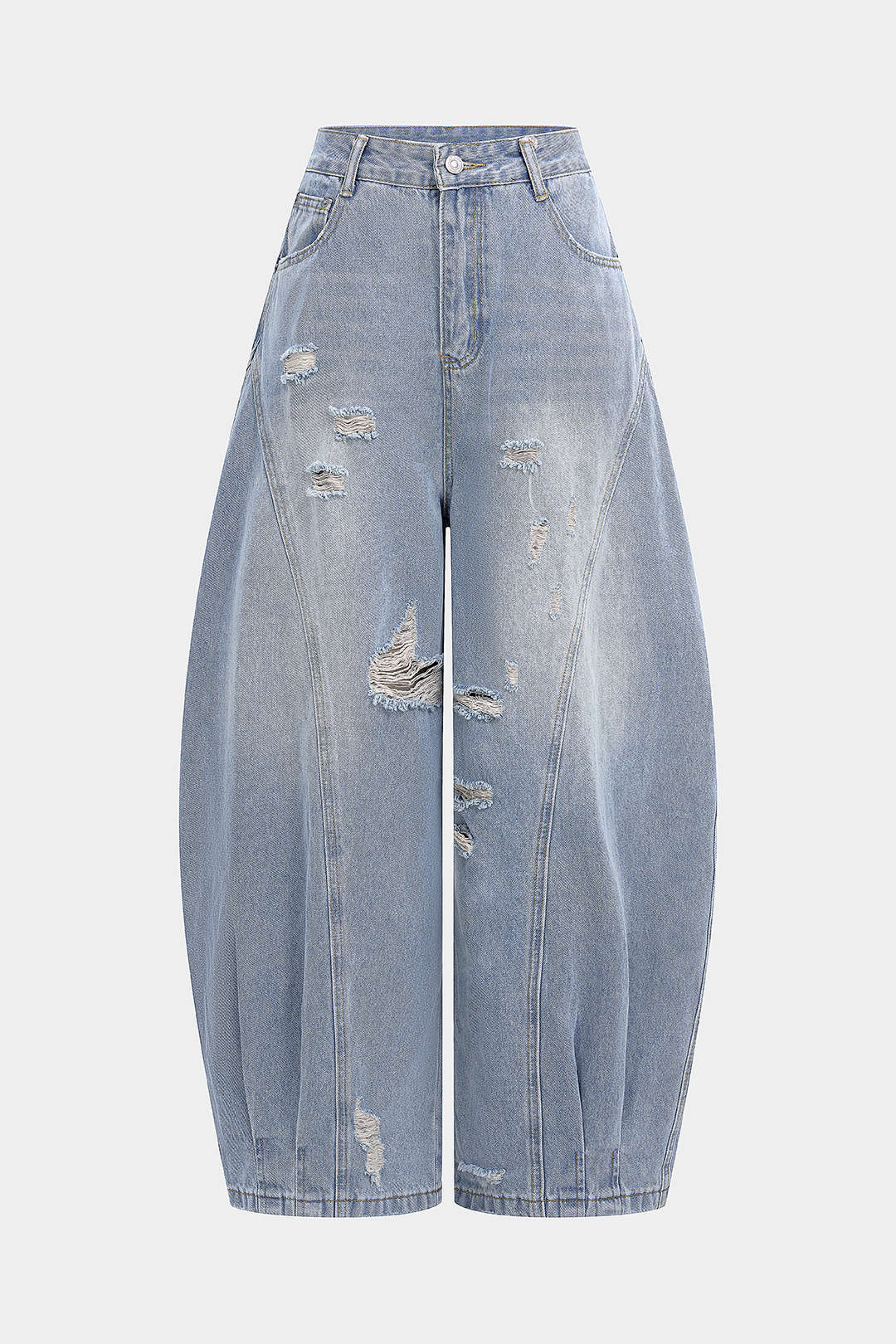 Jean large déchiré en denim
