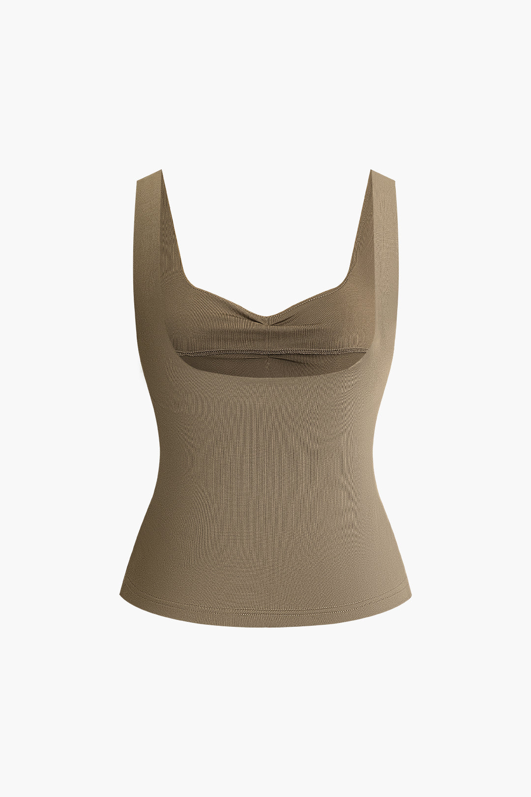 Solid Ruched Backless Tank Top