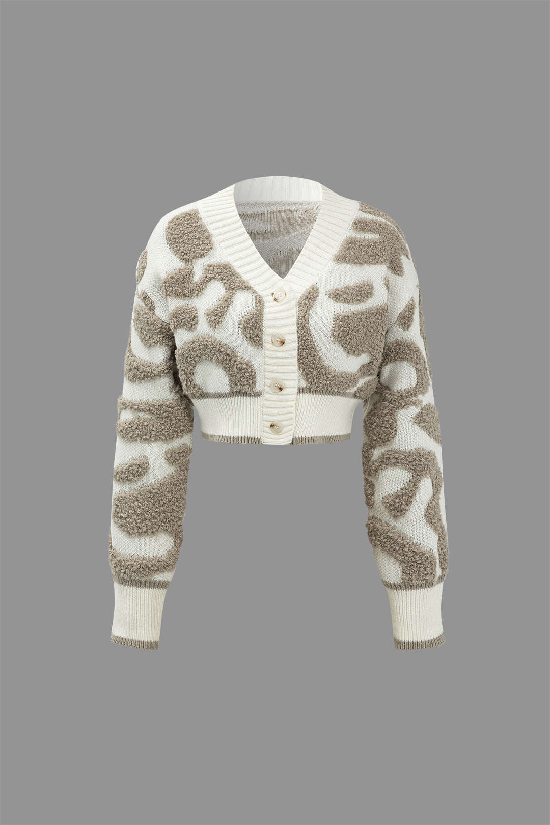 Knit Colorblock V-Neck Button Up Cardigan
