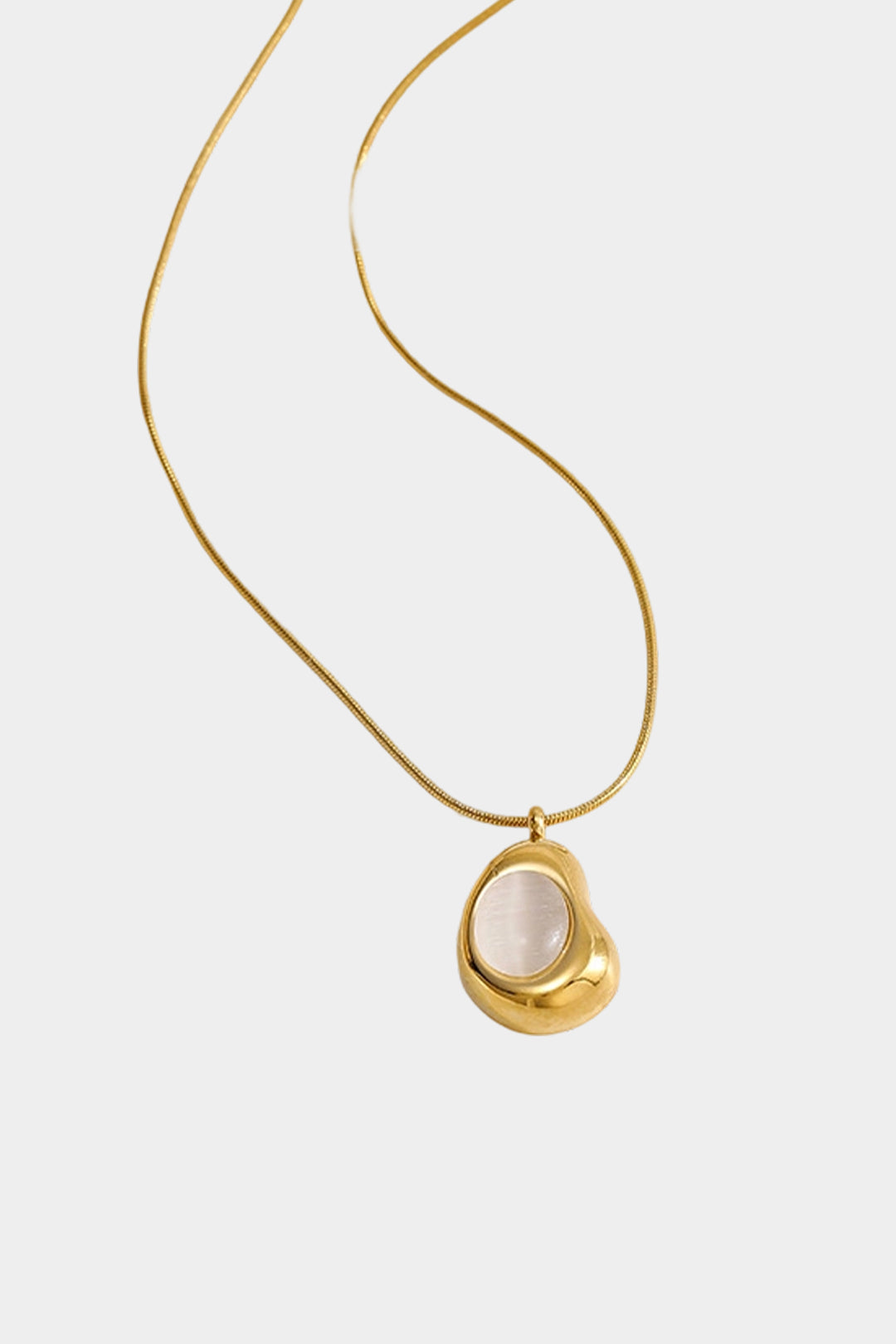 Cat's Eye Geometric Pendant Necklace