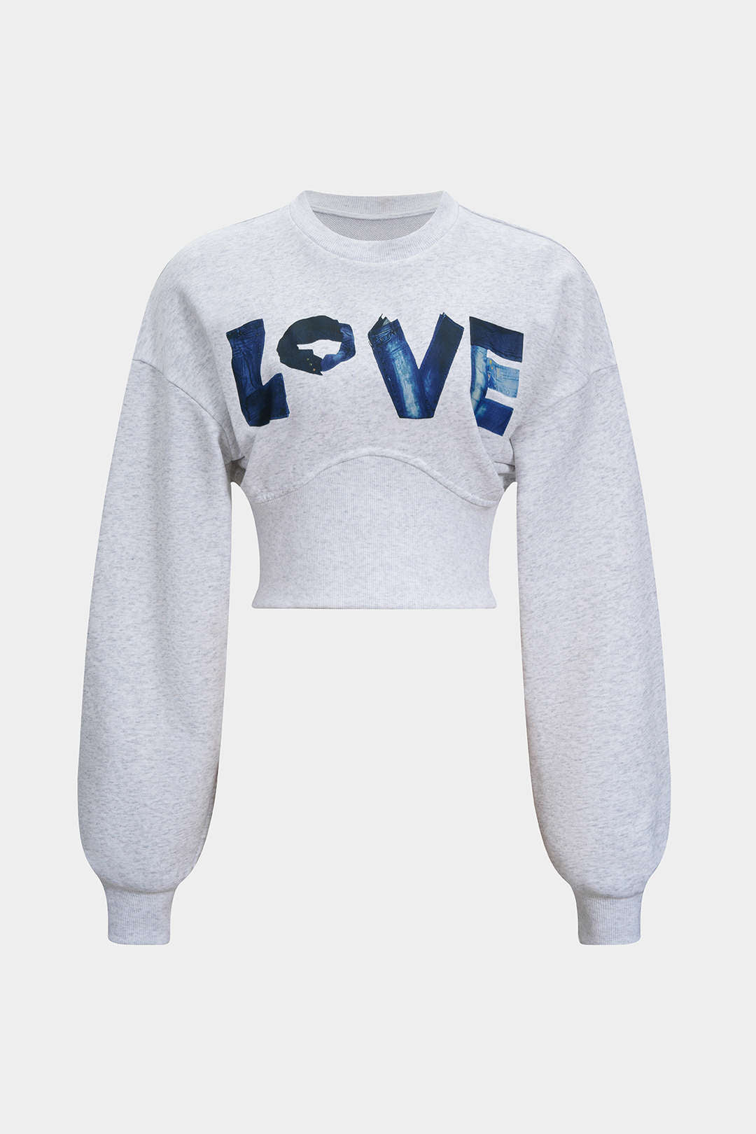 Letter Print Round Neck Long Sleeve Sweatshirt