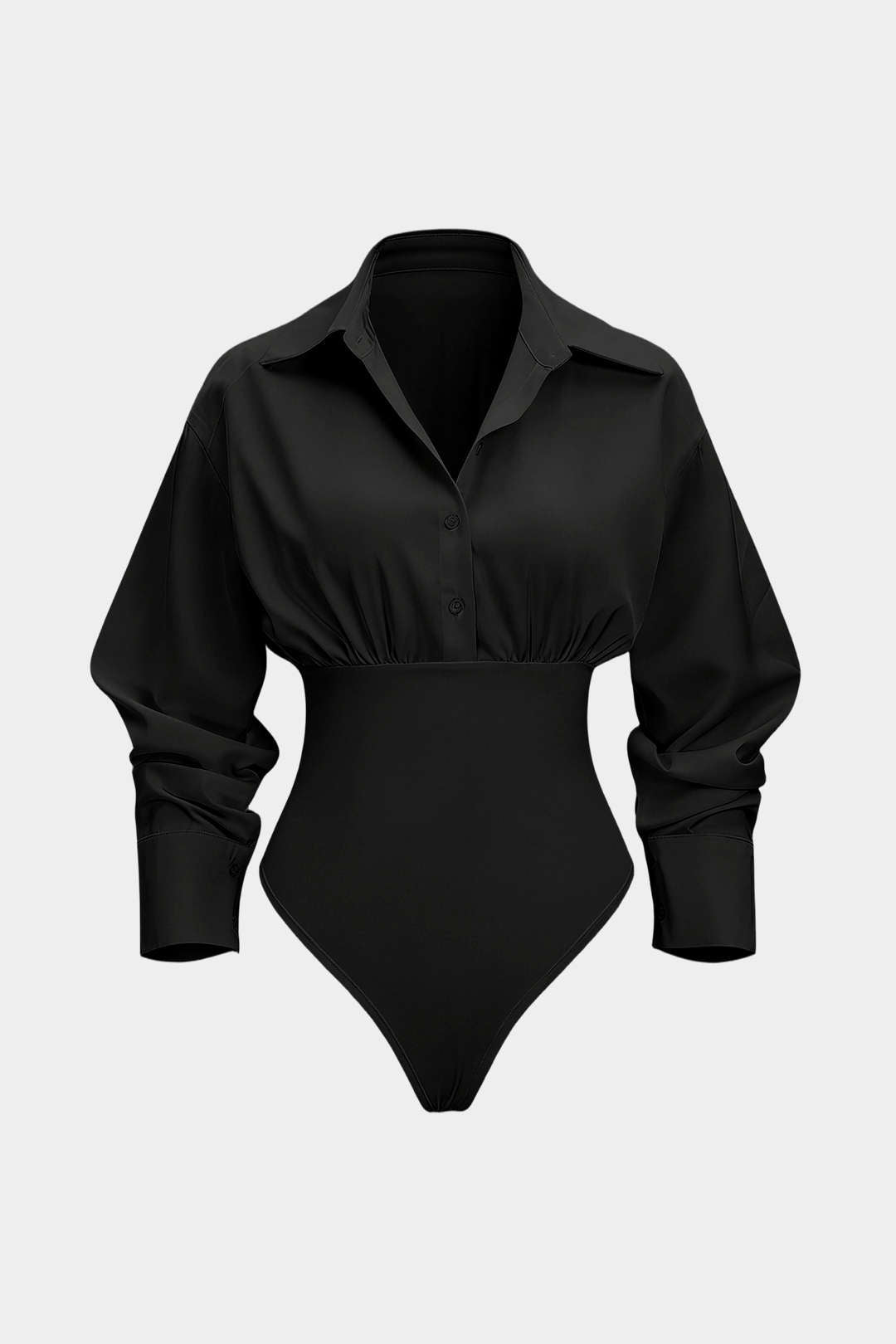 Solid Patchwork Long Sleeve Bodysuit
