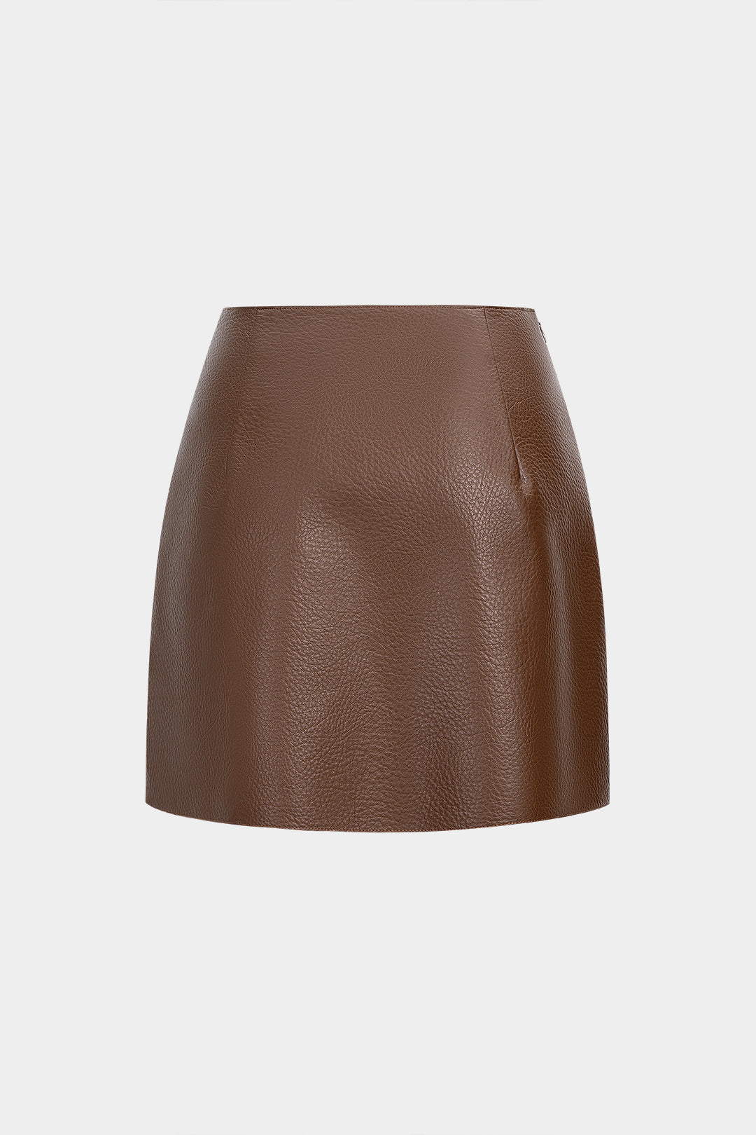 Faux Leather Texture Mini Skirt