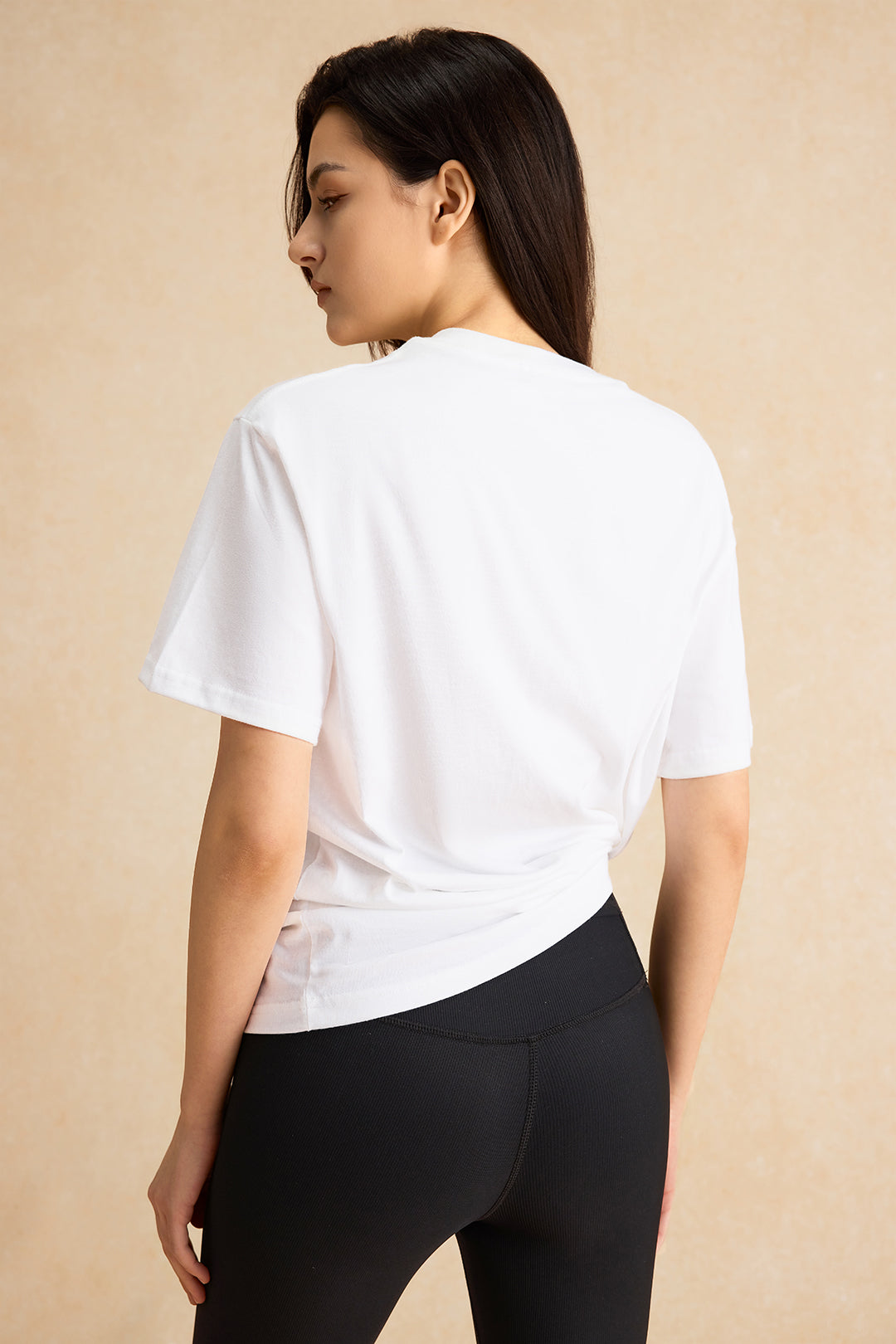 T-shirt à manches courtes et col rond avec imprimé lettre
