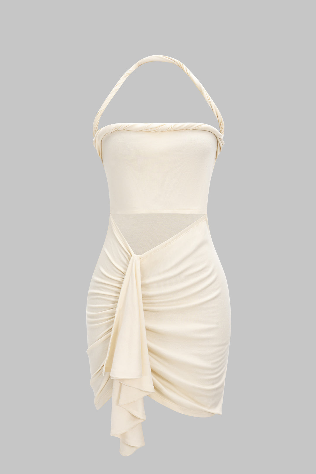 Asymmetrical Twist Knot Sleeveless Midi Dress