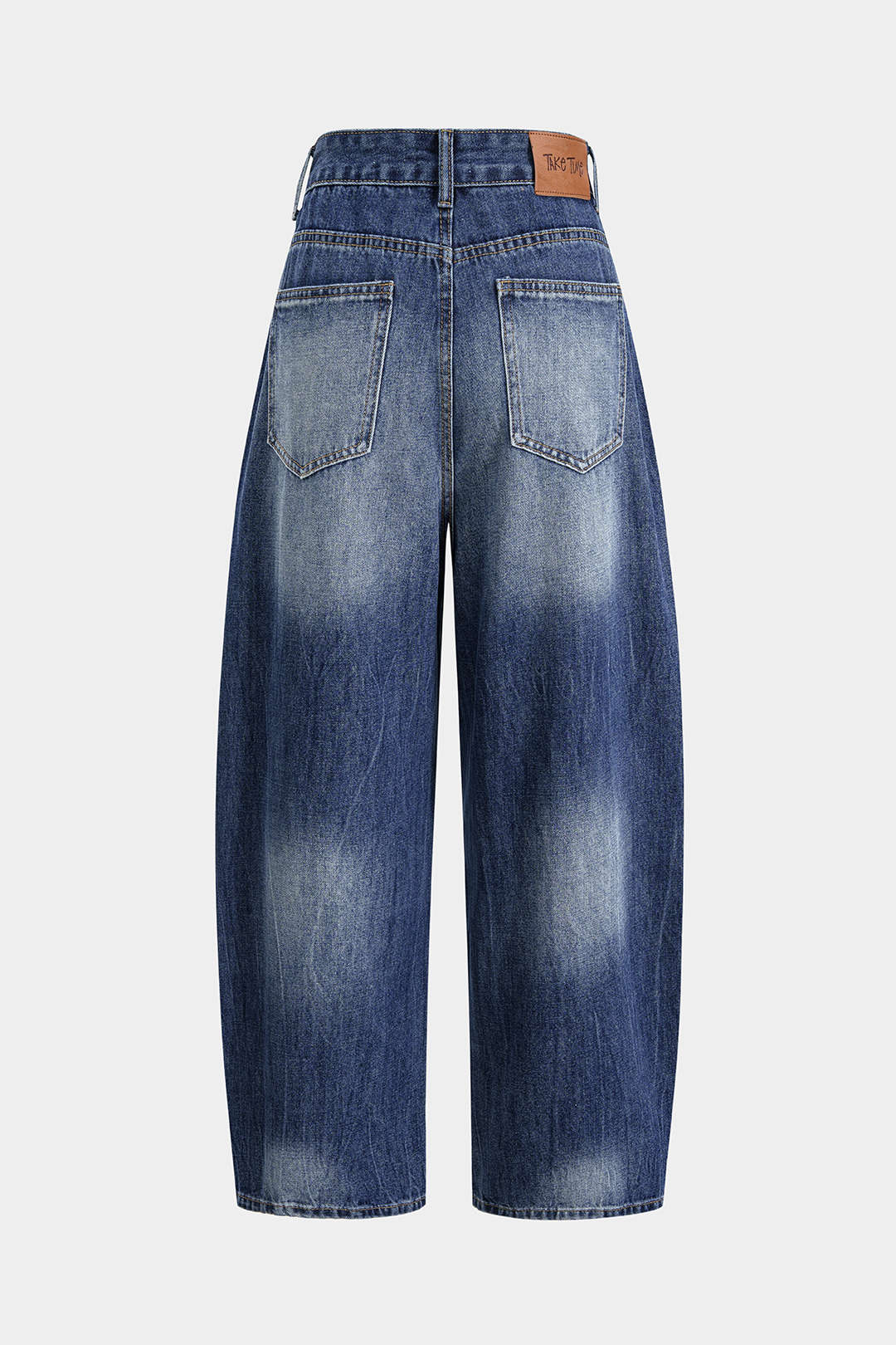 Jean asymétrique en denim taille haute
