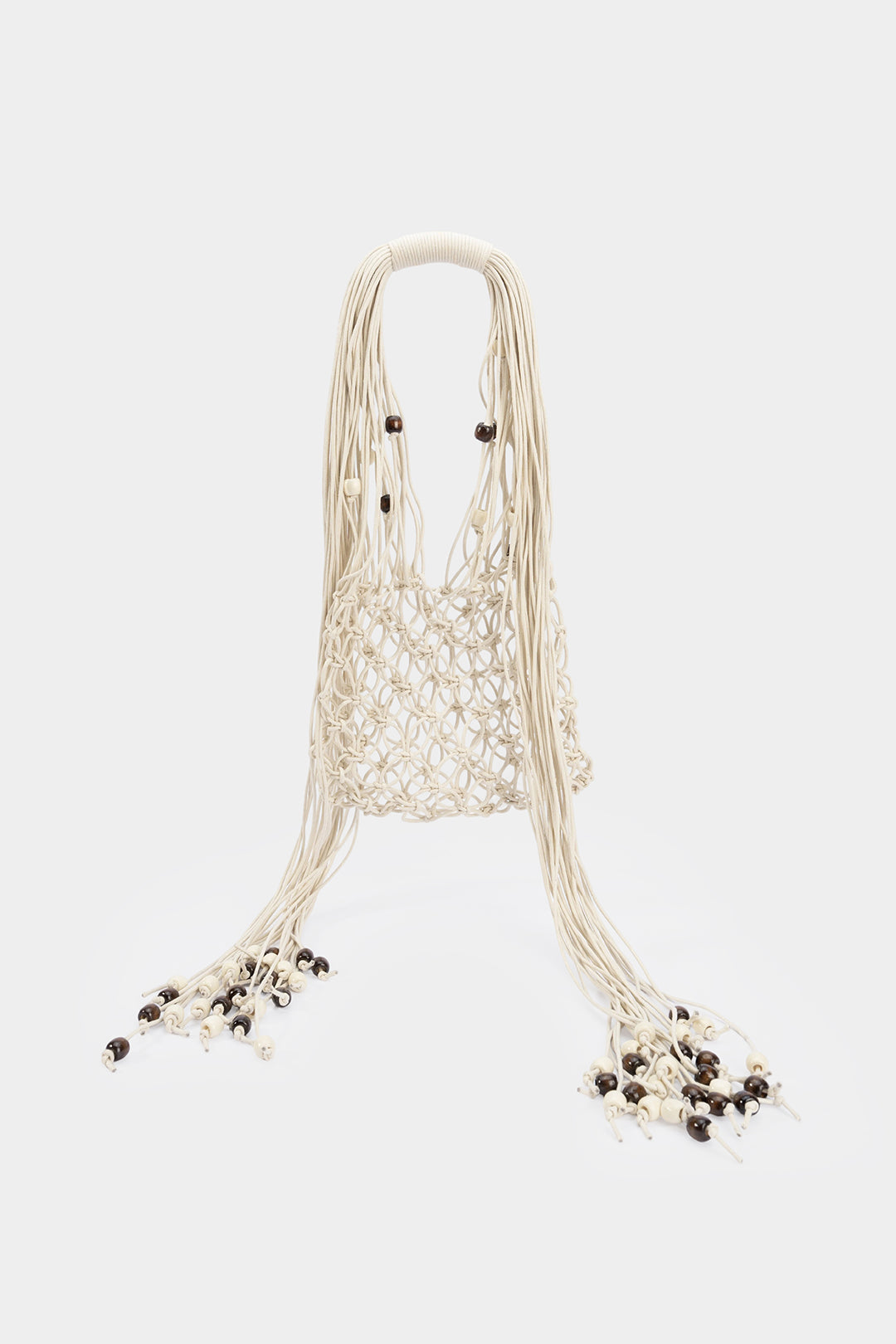 Beaded Hollow Woven Shoulder Bag