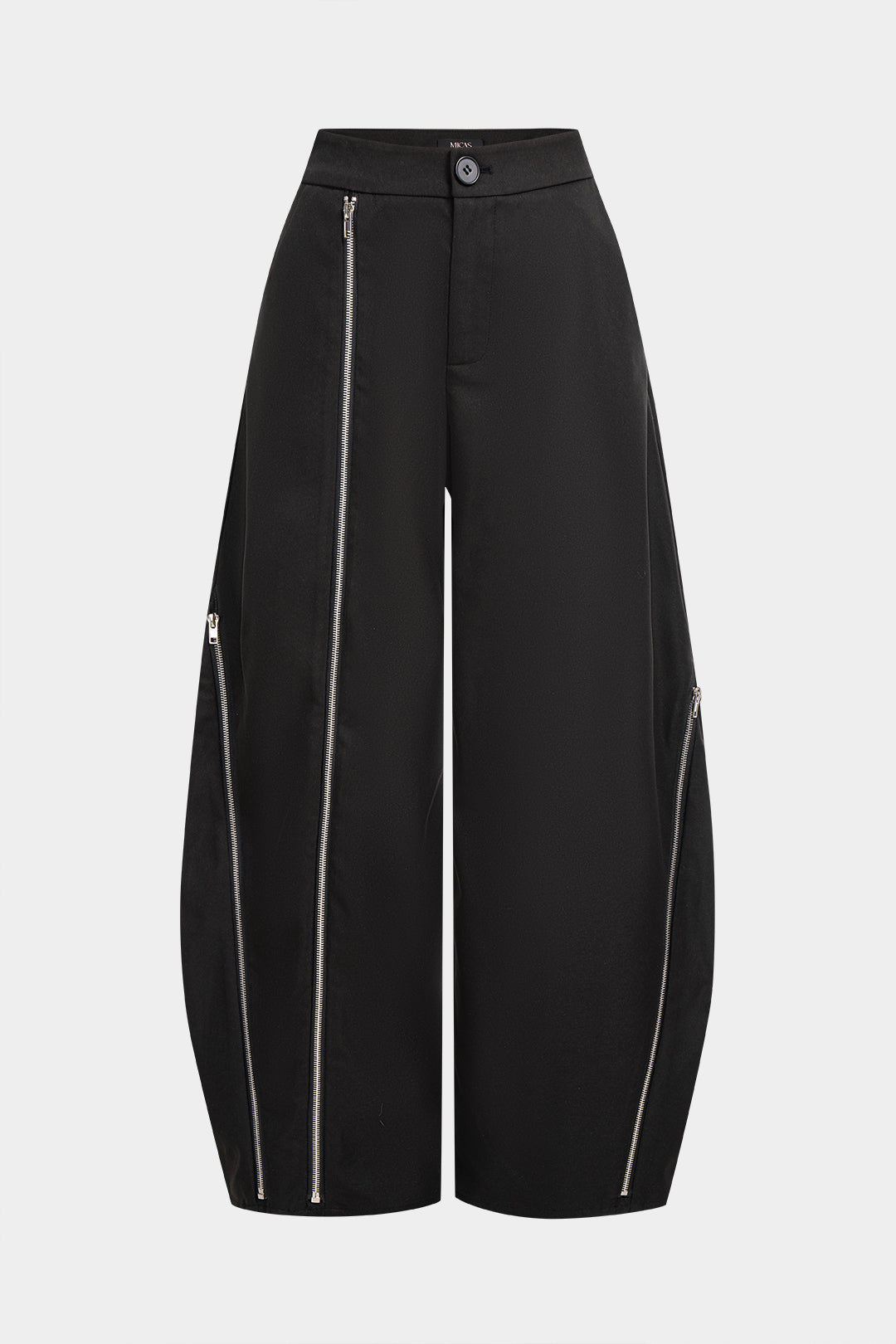Pantalon large à fermeture éclair asymétrique