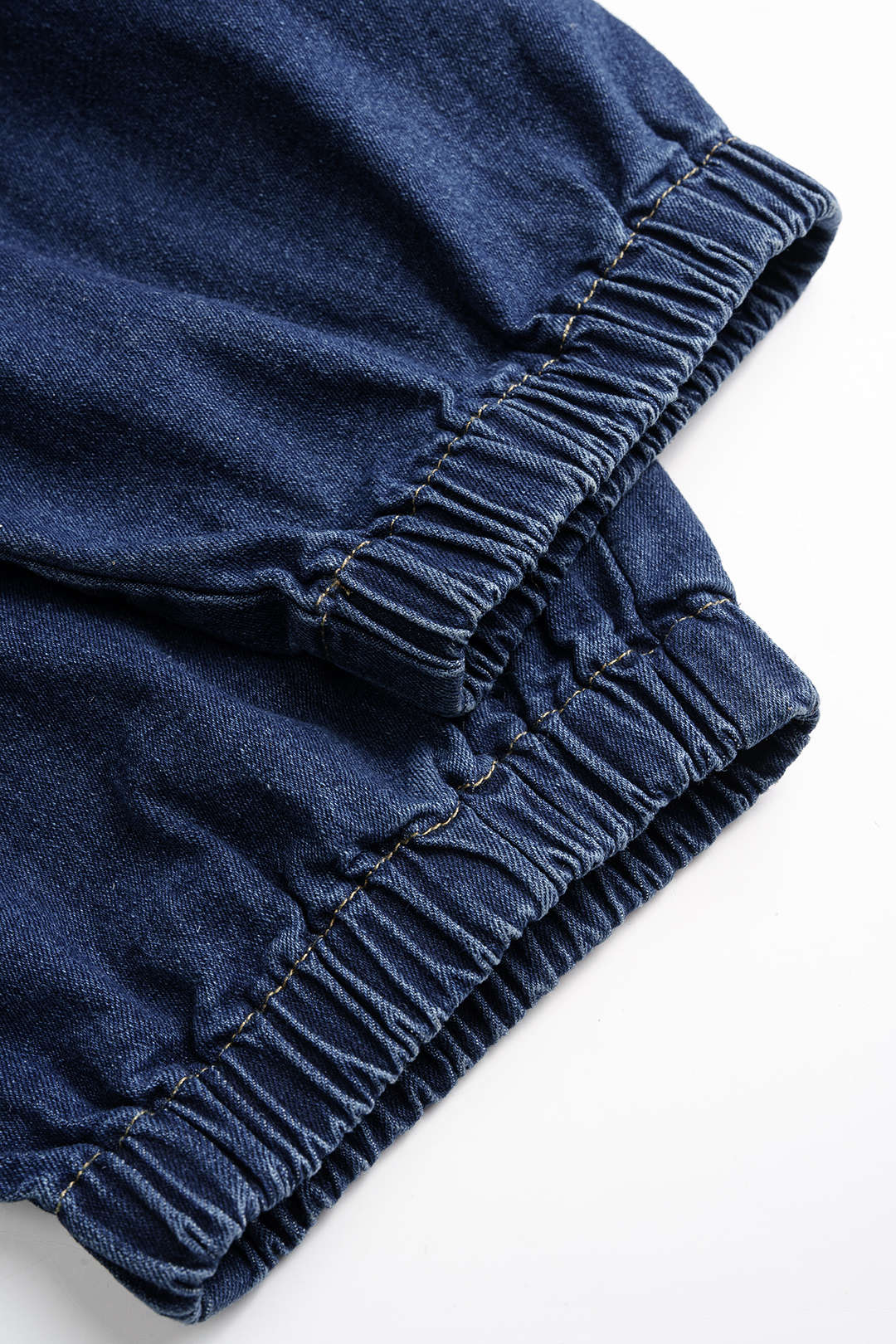 Denim Hooded Shirred Zipper Pocket Sleeveless Jumpsuit