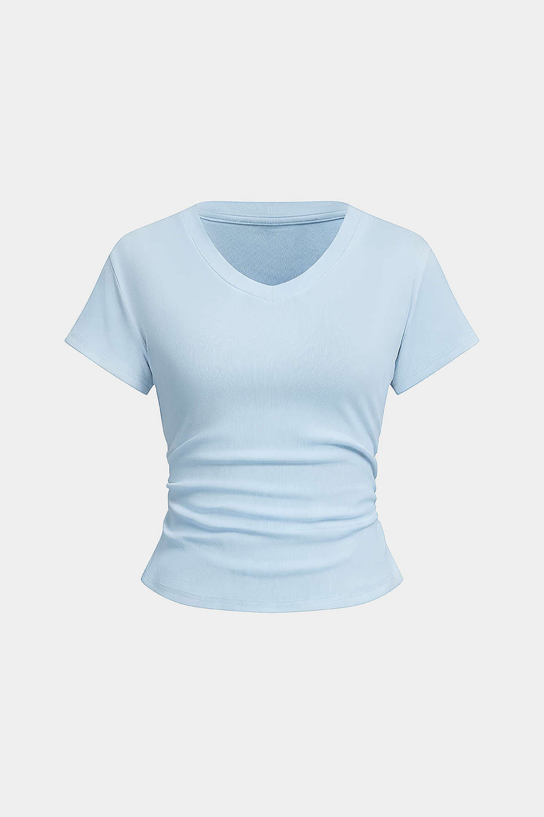 V-Ausschnitt Kurzarm-T-Shirt