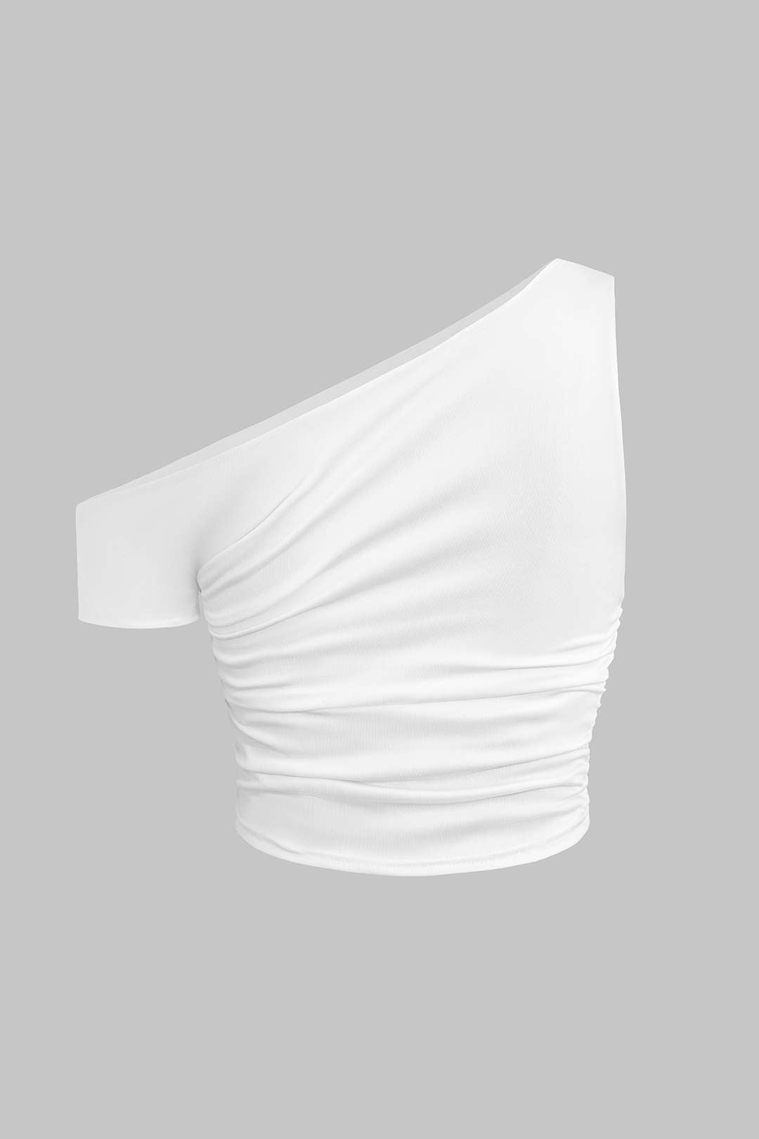 T-shirt asymétrique uni à une épaule