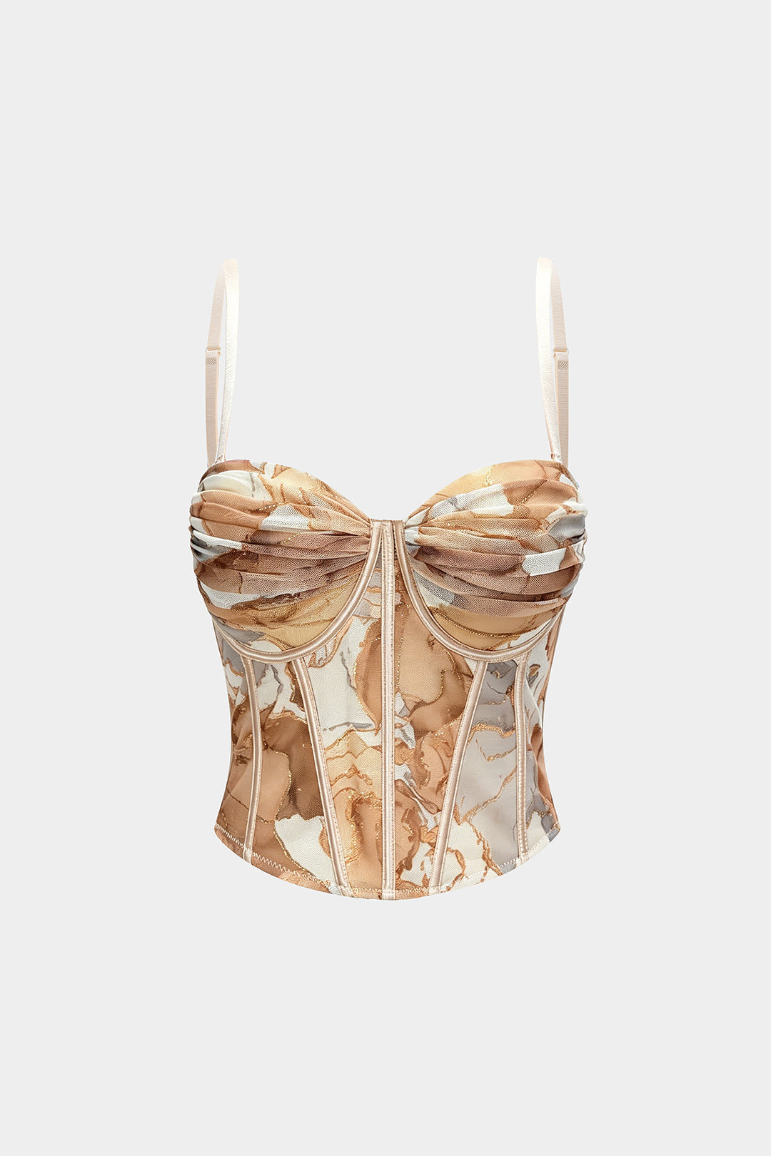 Korsett-Cami-Top mit Blumenmuster