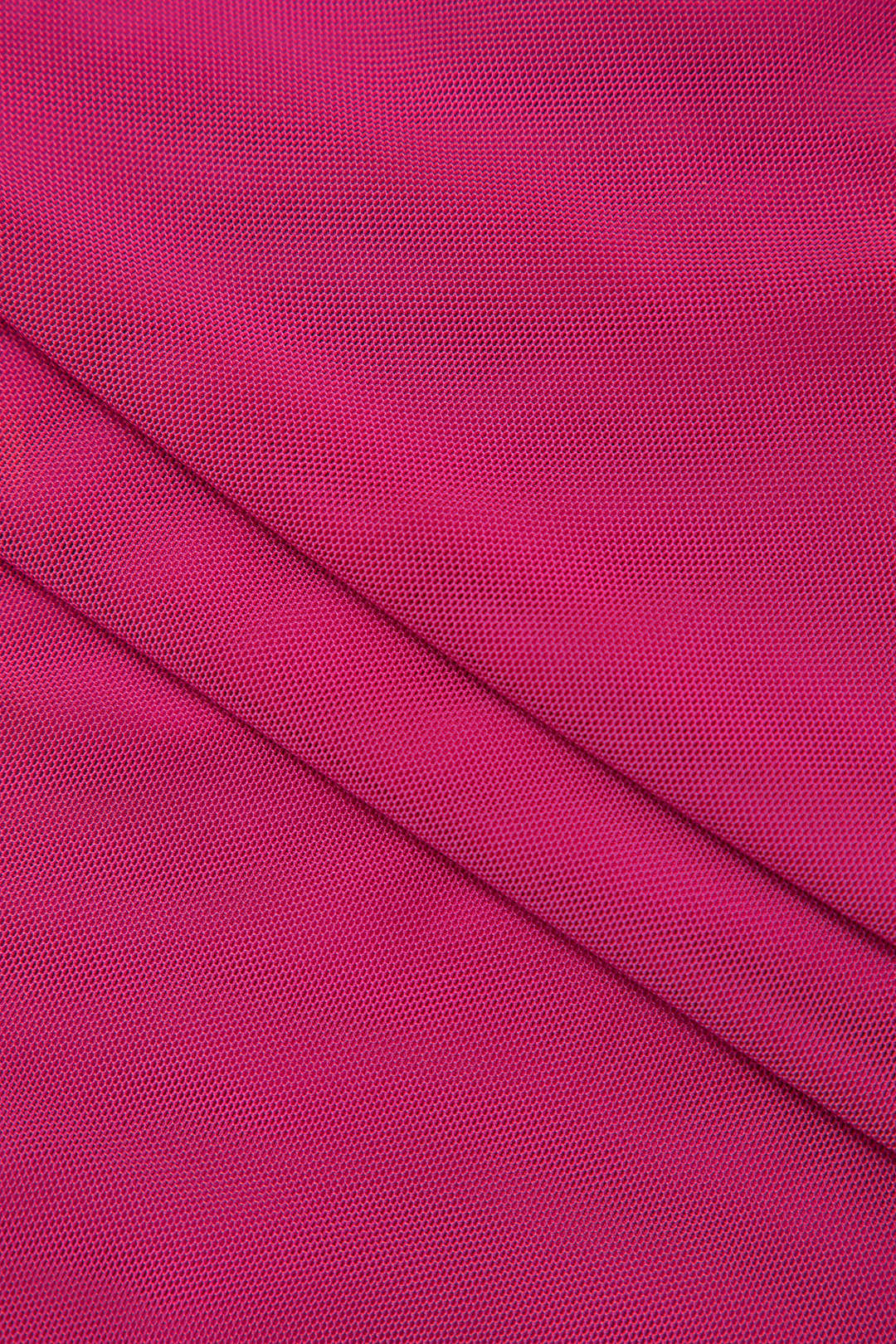 Mini-Kleid mit transparentem Netzstoff, Rüschensaum, asymmetrischem Schnitt und überkreuztem Rückenausschnitt