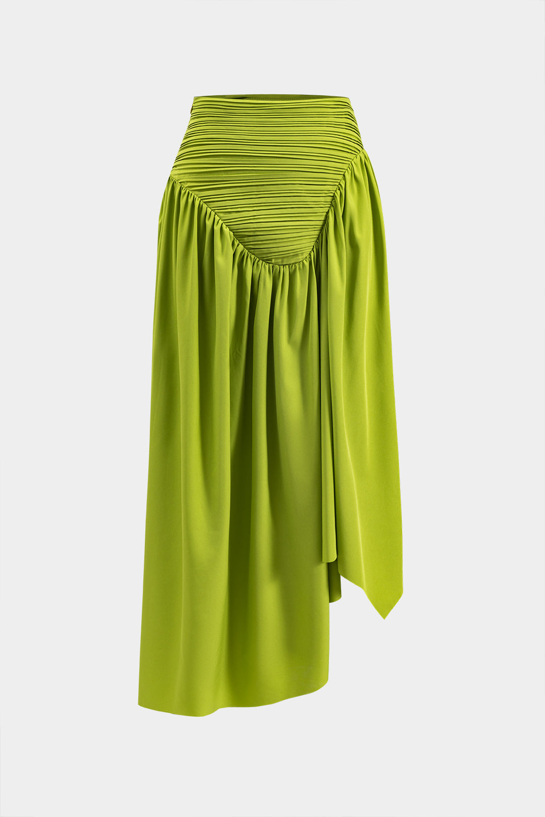 Pleated Asymmetrical Skirt