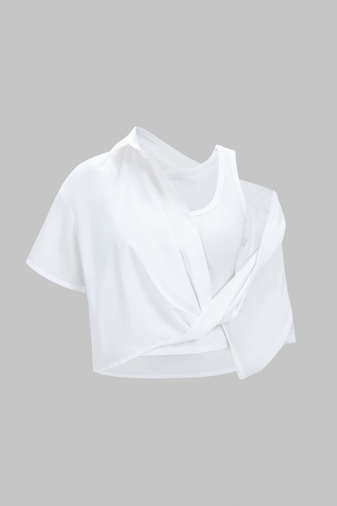 Asymmetrisches Rundhals-Kurzarmshirt