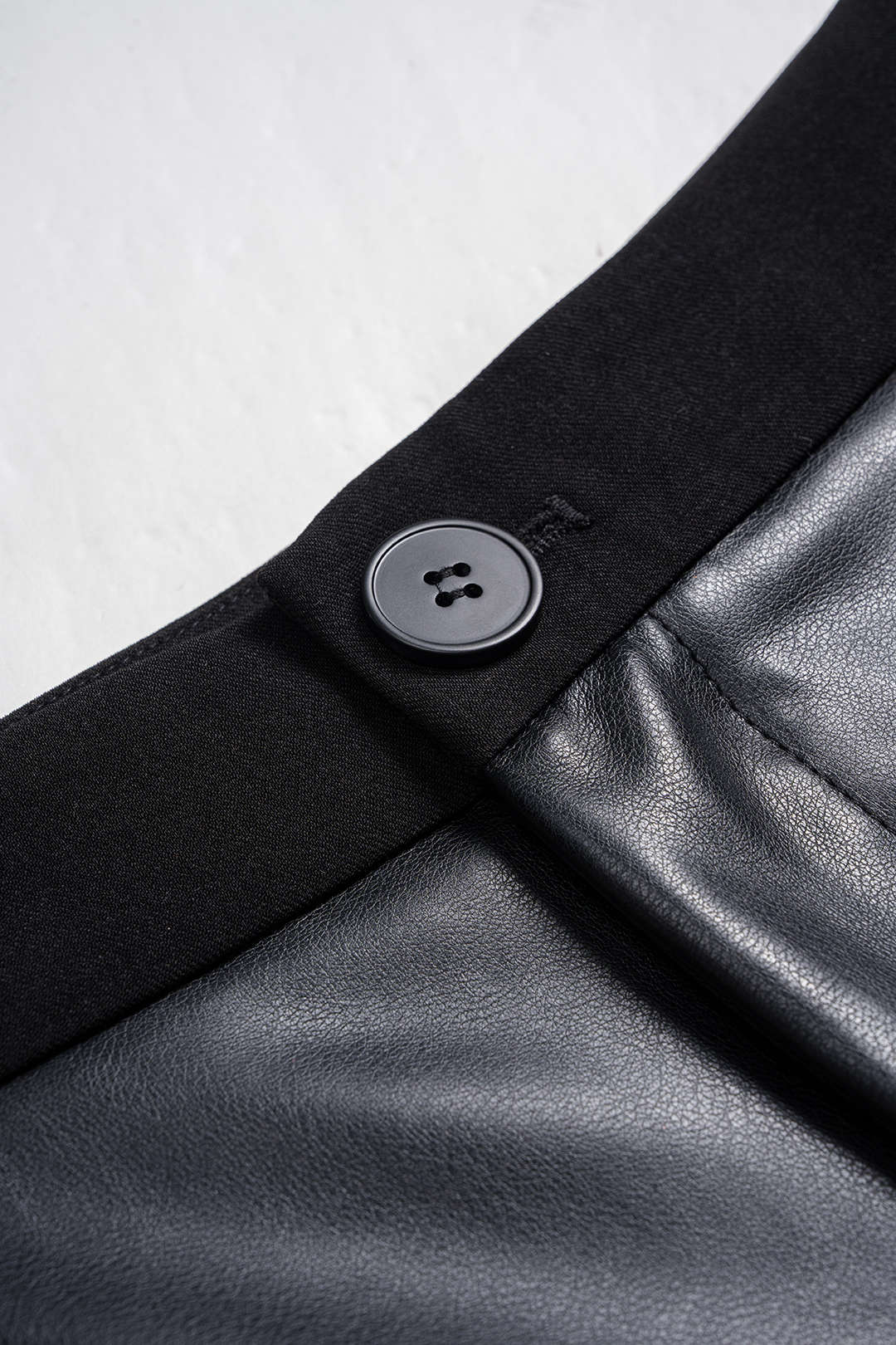 Faux Leather Patchwork Trousers