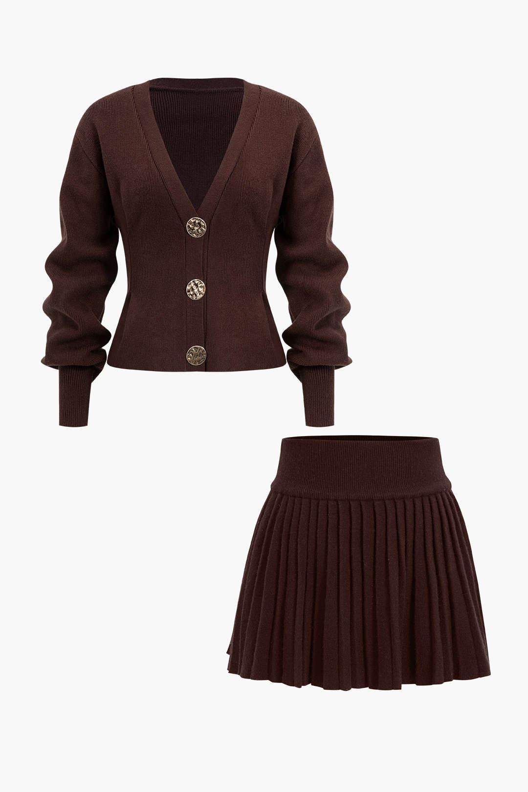 Cardigan en maille à col V boutonné