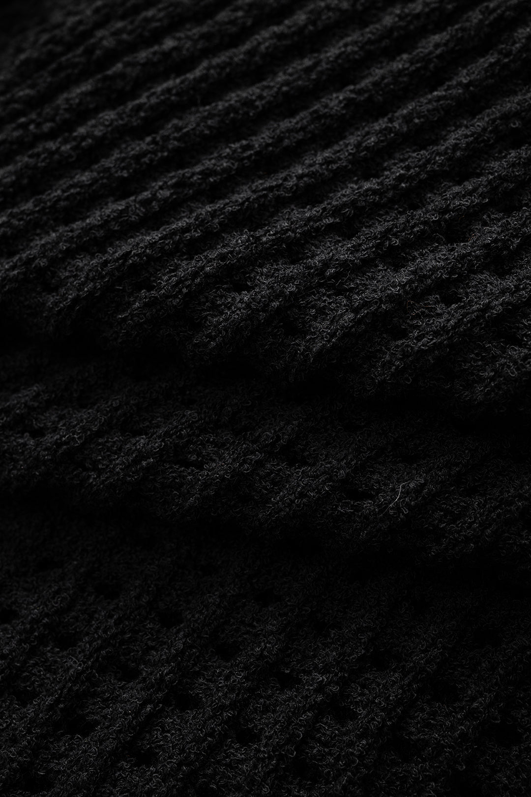 Knit Fringe Cut Out Long-Sleeve Top