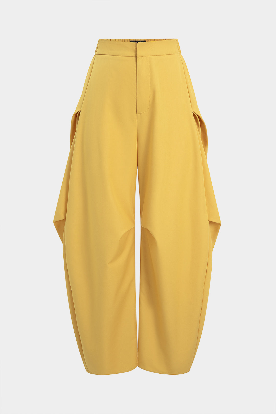 Einfarbige geraffte Barrel Pants