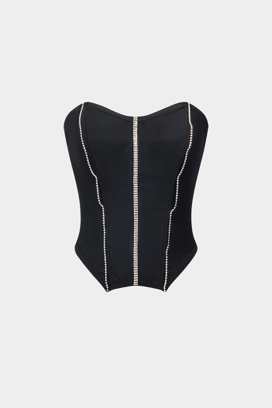 Mesh-Patchwork-Korsett-Neckholder-Oberteil zum Binden