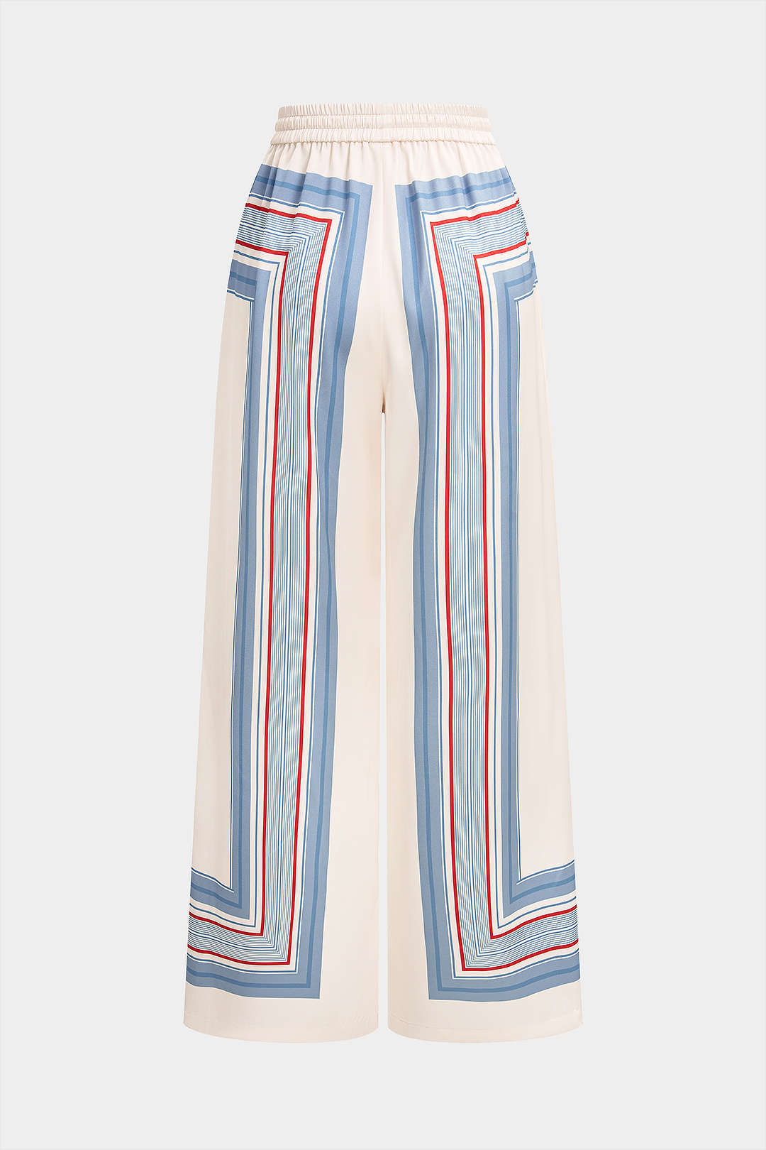 Hose mit geometrischem Print, Tunnelzugbund und weitem Bein