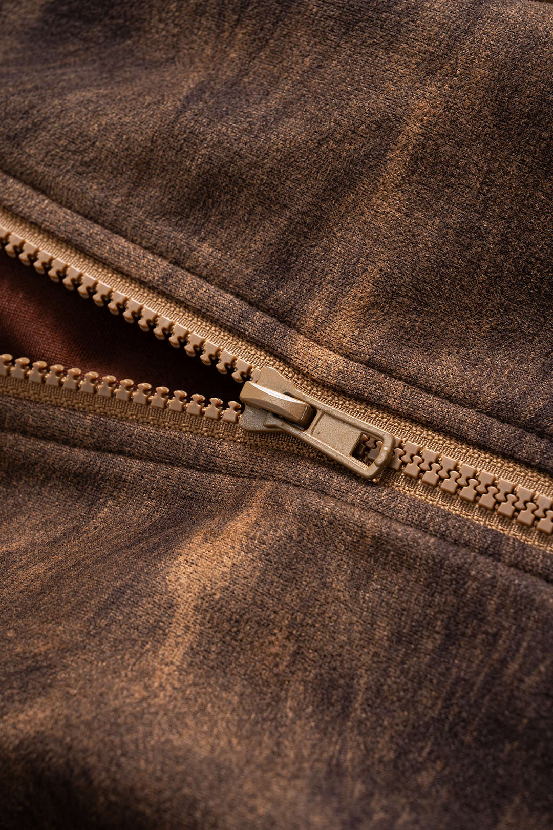Leopard Stripes Print Zipper Waist-Cinching Long-Sleeve Hoodie