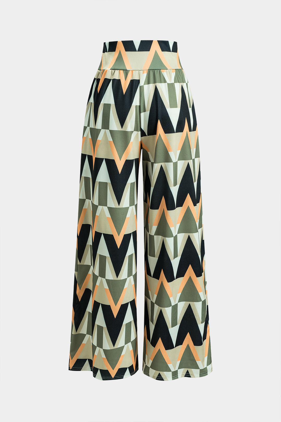 Sleeveless Tank Top And Geometric Pattern Trousers Set