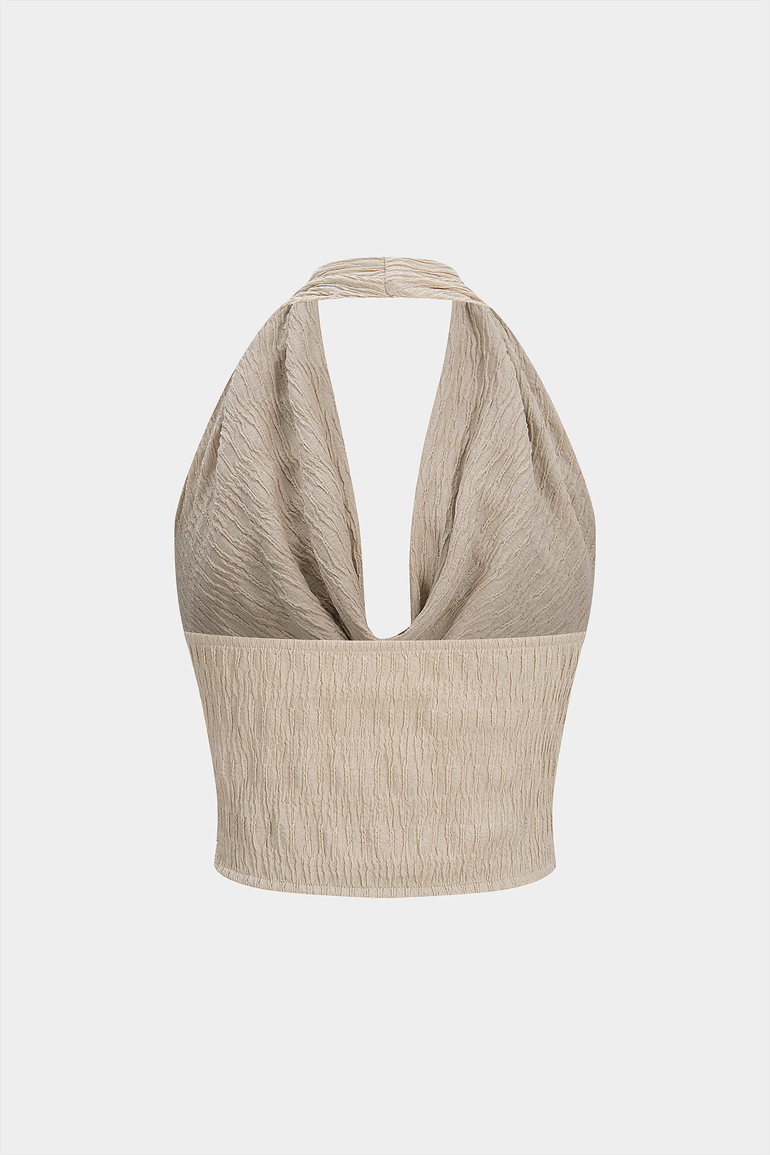 Halter Draped Cowl Neck Backless Ruched Cami Top