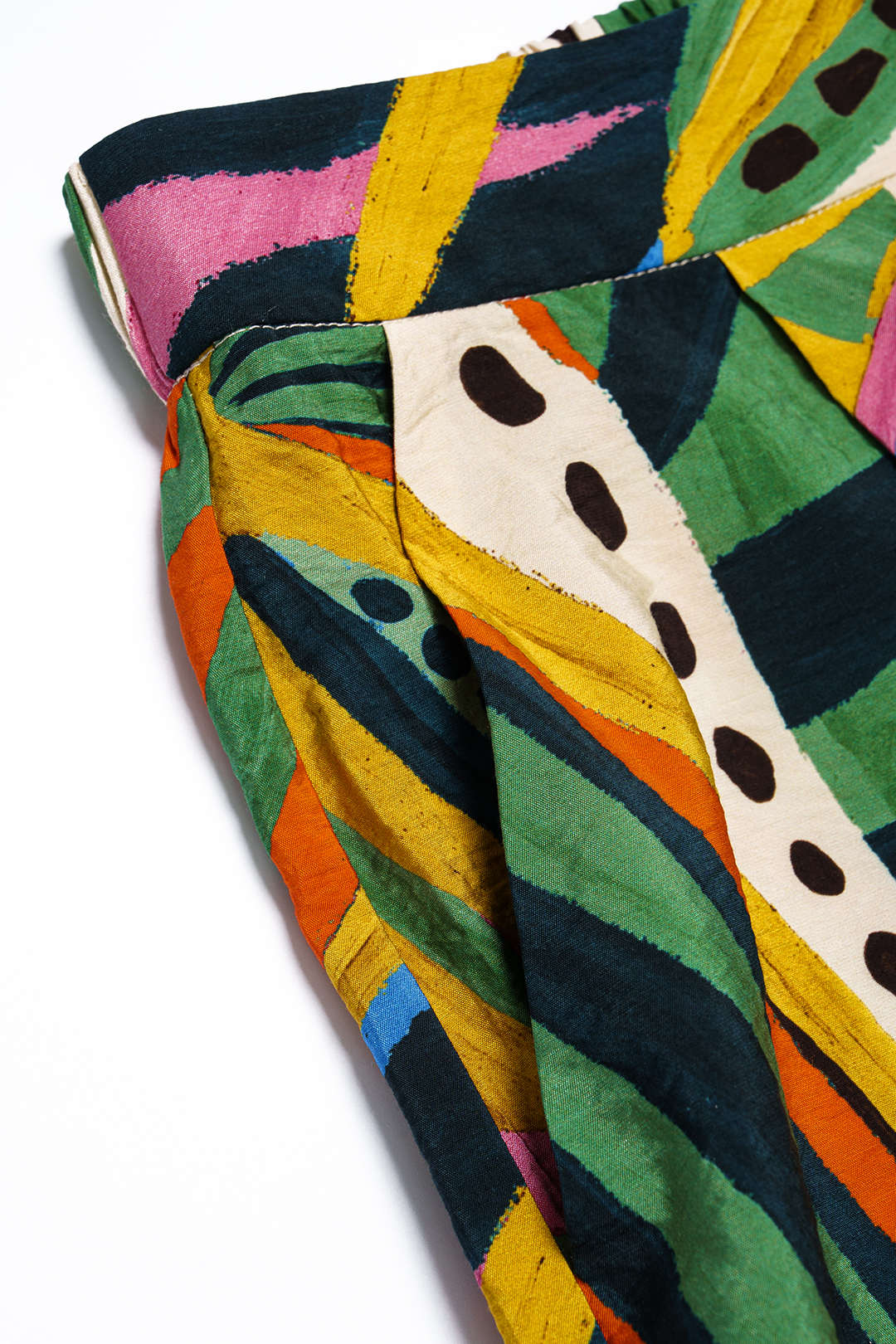 Leaves Contrast Print Wide Leg Pants