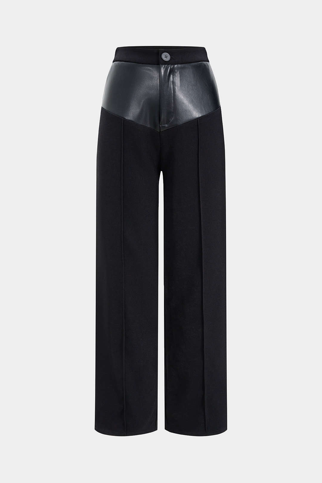 Faux Leather Patchwork Trousers