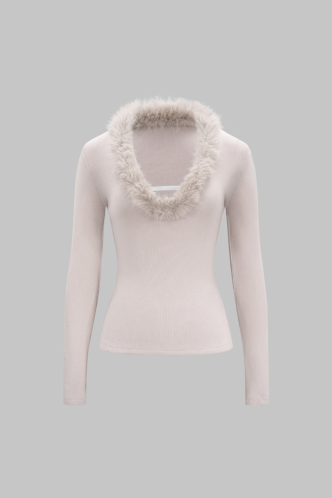 Faux-Fur-Patchwork-Langarmtop