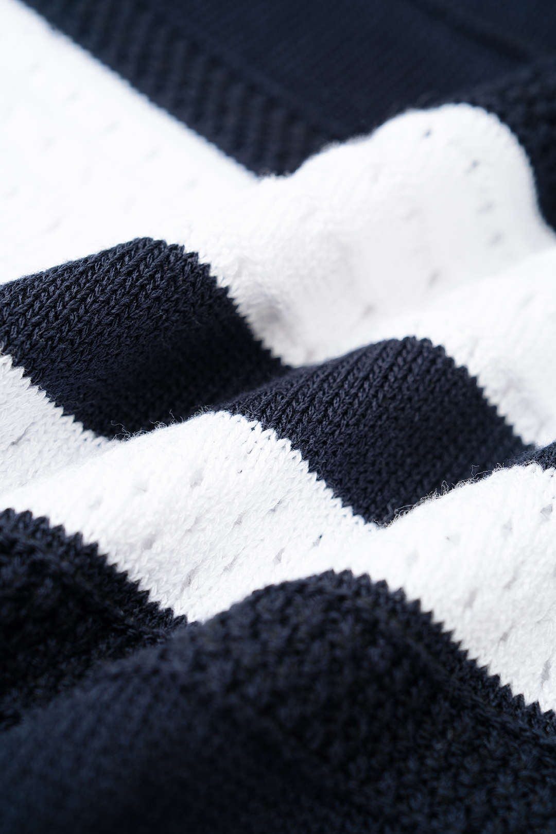 Knit Contrast Striped Hollow Out Skirt